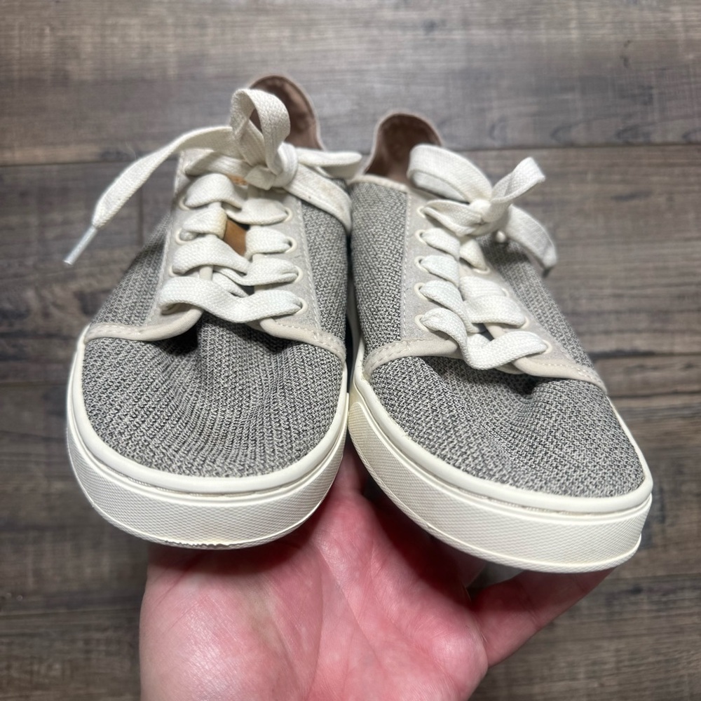Olukai Gray Canvas Sneakers with Laces Women's 7.5 - Picture 5 of 9